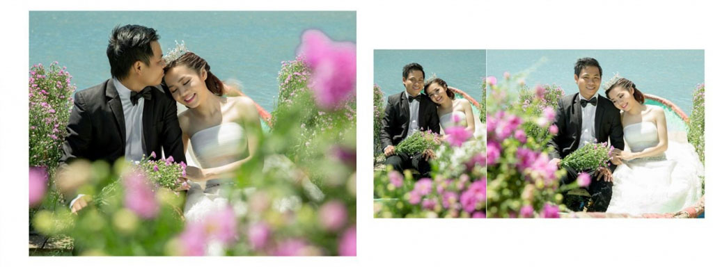 Ý tưởng chụp hình cưới với những màu hoa trong album Ngọc Huy